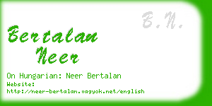 bertalan neer business card